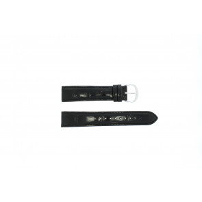 Lorus bracelet de montre 19MM Cuir Noir 19mm + coutures noires