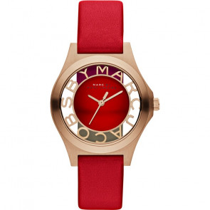 Bracelet de montre Marc by Marc Jacobs MBM1338 Cuir Rouge 16mm