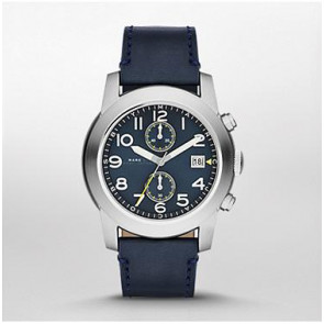 Bracelet de montre Marc by Marc Jacobs MBM5084 Cuir Bleu 24mm