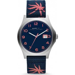 Bracelet de montre Marc by Marc Jacobs MBM5087 Cuir/Textile Bleu 22mm