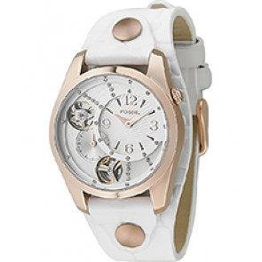 Bracelet de montre Fossil ME1063 Cuir Blanc 18mm