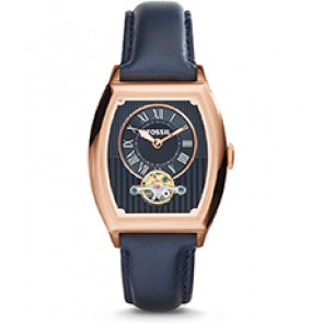Bracelet de montre Fossil ME3048 Cuir Bleu 20mm