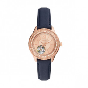 Bracelet de montre Fossil ME3212 Cuir Bleu 16mm