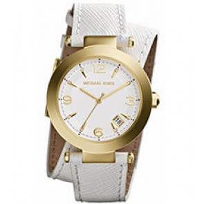 Bracelet de montre Michael Kors MK2345 Cuir Blanc 21mm
