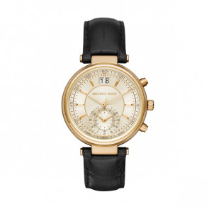 Bracelet de montre Michael Kors MK2433 Cuir Noir 12mm