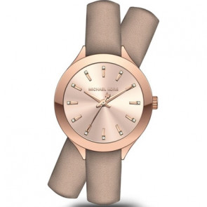Bracelet de montre Michael Kors MK2554 Cuir Beige 14mm