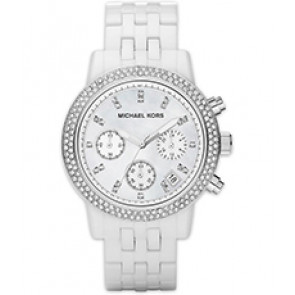 Bracelet de montre Michael Kors MK5526 Plastique Blanc 18mm