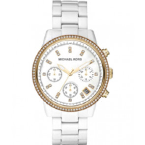 Bracelet de montre Michael Kors MK6345 Plastique Blanc 18mm