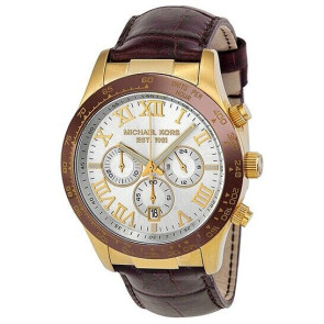 Bracelet de montre Michael Kors MK8263 Cuir Brun 22mm