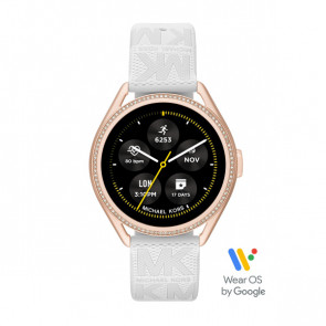 Bracelet de montre Michael Kors MKT5141 Cuir Blanc 20mm