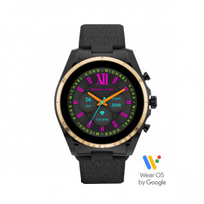 Bracelet de montre Montre intelligente Michael Kors MKT5151 Caoutchouc Noir 22mm