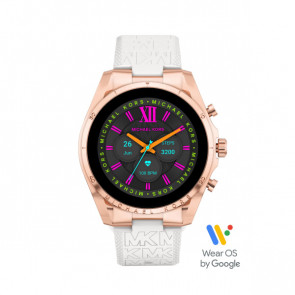 Bracelet de montre Montre intelligente Michael Kors MKT5153 Caoutchouc Blanc 22mm