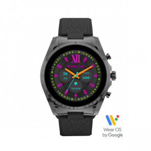 Bracelet de montre Montre intelligente Michael Kors MKT5154 Caoutchouc Noir 22mm