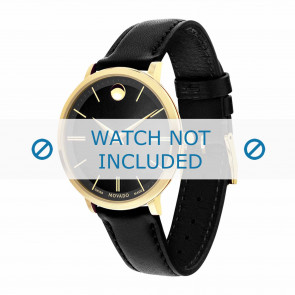 Bracelet de montre Movado 0607091 Cuir Noir 16mm