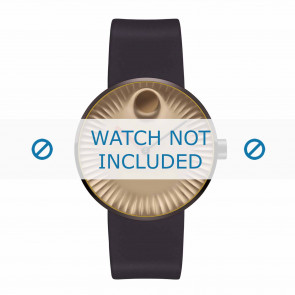 Movado bracelet de montre 3680043 Silicone Brun foncé 22mm