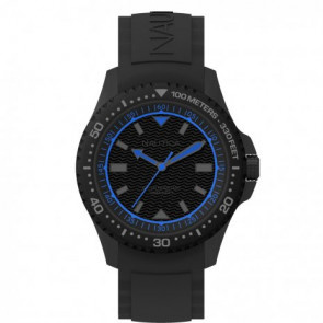 Nautica bracelet de montre NAPMAU007 Silicone Noir 22mm