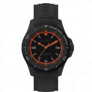 Nautica bracelet de montre NAPMAU008 Silicone Noir 22mm