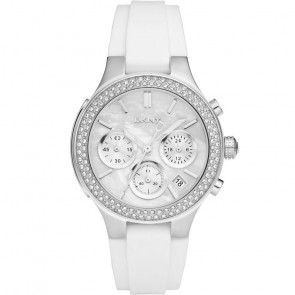 Bracelet de montre DKNY NY8196 Silicone Blanc 11mm