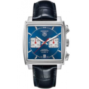 Bracelet de montre Tag Heuer CAW2111 / CW2113 / FC6183 Cuir Bleu 22mm