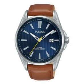 Bracelet de montre Seiko VJ42-X265 / PS9607X1 Cuir Cognac 22mm