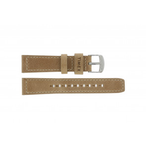 Timex bracelet de montre PW2P84200 Cuir Brun clair 22mm + coutures de beige