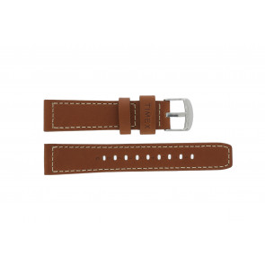 Timex bracelet de montre PW2P84000 Cuir Brun 20mm + coutures blanches