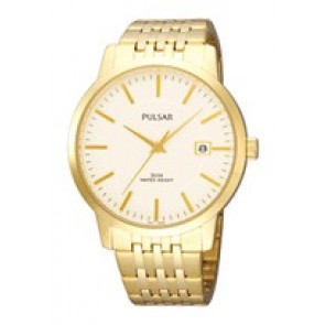 Bracelet de montre Seiko PXH866X1 / VX42-X330 Acier Plaqué or 20mm