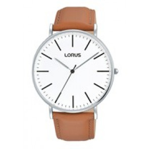 Bracelet de montre Lorus VJ21-X071 / RH815CX9 / RHG105X Cuir Cognac 20mm