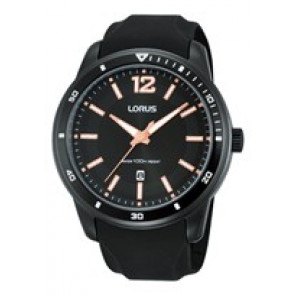 Bracelet de montre Lorus PC32-X063 / RH947DX9 Caoutchouc Noir