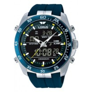 Bracelet de montre Lorus RW617AX9 / Z021-X007 / RHG019X Caoutchouc Bleu 12mm
