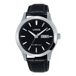 Bracelet de montre Lorus VX43-X097 / RXN27DX9 / RHG087X Cuir Noir 20mm