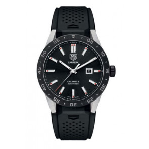 Bracelet de montre Montre intelligente Tag Heuer SAR2A80.FT6049 Caoutchouc Noir 22mm