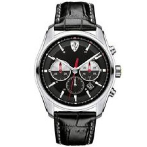 Bracelet de montre Ferrari SF-05-1-14-0021 / 689300026 Cuir Noir 22mm