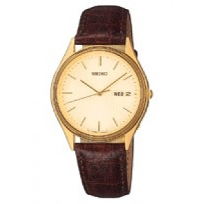Bracelet de montre Seiko 7N43-8A99 / SGG470P1 Cuir Brun 18mm