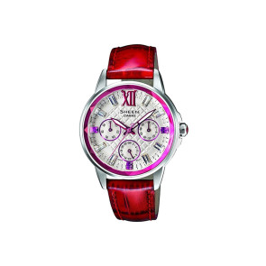 Casio bracelet de montre 10458479 Sheen Cuir Rouge 16mm 