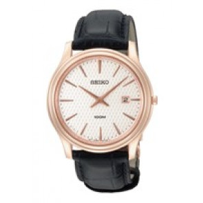 Bracelet de montre Seiko 7N39-0BS0 / SKP352P1 Cuir Noir 20mm