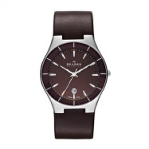 Bracelet de montre Skagen SKW6038 Cuir Brun