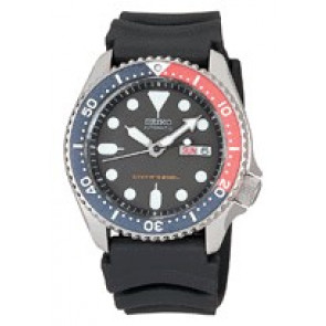 Bracelet de montre Seiko SKX009J1 / 7S26-0020 / R002031J0 Caoutchouc Noir 22mm