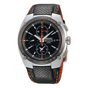 Bracelet de montre Seiko 7T62-0ADO / SNA481P1 Cuir Noir