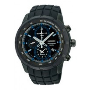 Bracelet de montre Seiko 7T62-0KG0 / SNAD87P1 Silicone Noir 24mm