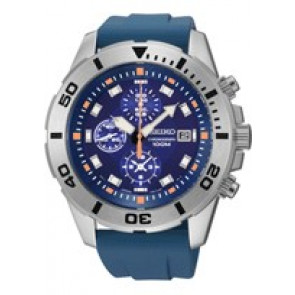Bracelet de montre Seiko 7T92-0NS0 / SNDE03P1 / R00H013J0 Silicone Bleu 22mm