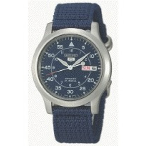 Bracelet de montre Seiko 7S26-02J0 / SNK807K2 / 4K12JZ Textile Bleu 18mm