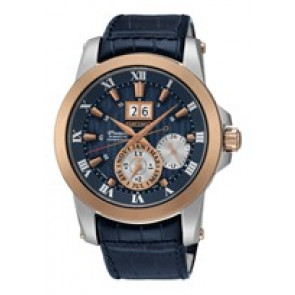 Bracelet de montre Seiko SNP126P1 / 7D56-0AB0 / L0C8013J0 Cuir Bleu 21mm