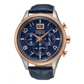 Bracelet de montre Seiko SPC134P1 / 7T04-0AE0 Cuir Bleu 20mm
