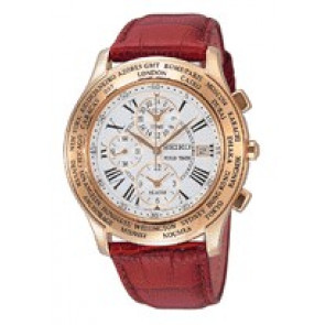 Bracelet de montre Seiko SPL006J1 / 5T82-0AB0 Cuir Brun 22mm