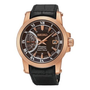 Bracelet de montre Seiko 5D22 0AD0 / SRG016P1 / L0A0011P0 Cuir Noir 21mm