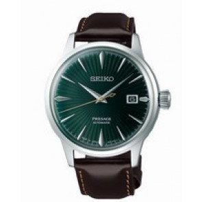 Bracelet de montre Seiko SRPD37J1 / 4R35-01T0 Cuir Brun foncé 20mm