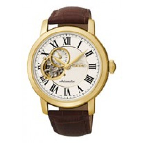 Bracelet de montre Seiko 4R39-00K0 / SSA232K1 Cuir Brun 18mm