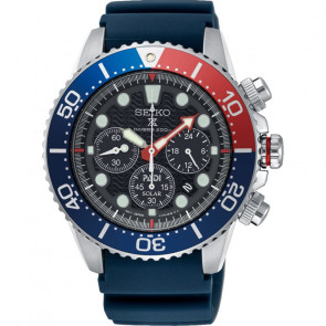 Bracelet de montre Seiko V175-0EY0 / SSC785P1 / R035012J0 Caoutchouc Bleu 20mm