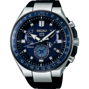 Bracelet de montre Seiko 8X53-0BB0 / SSE167J1 / SSE167J1BS / Astron Cuir Noir 14mm